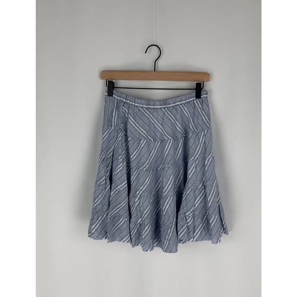 DREW Logan Tiered Ruffle Mini Skirt Womens Medium Indigo Blue Metallic - Picture 1 of 11